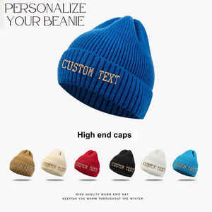 Gorro de Invierno Jacquard para Hombre y Mujer, 100% Algodón, Transpirable, Impermeable, Ajustable, Estilo Moderno con Vuelta, Bordado Personalizado - Product Image 6