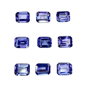 Super Qualidade Azul Tanzanite 6x4mm Facetada Octagon Corte Solto Facetada TZ Pedras Preciosas Para Fazer Jóias
