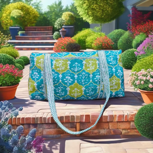 Bolsa de lona de algodón duradera y ligera para mujer, hecha a mano, Floral, moda para exteriores, lavable, bolsa de regalo para compras, cremallera de gran capacidad - Product Image 1