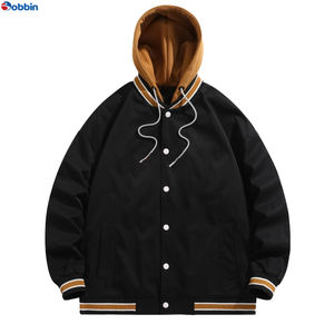 Chaqueta Universitaria con Capucha para Estudiantes, de Moda, Talla Grande, Chaqueta Universitaria para Hombre, Bordado Personalizado de Letras de Béisbol - Product Image 1