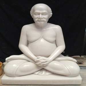 Statue en marbre Lahiri Mahasaya faite à la main, sculpture traditionnelle indienne de Kriya Yoga, sculptée à la main, pour jardin intérieur, 42 pouces - Product Image 3