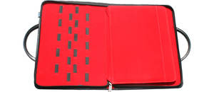 Estuche de cuero auténtico para 20 tijeras, estuche con cremallera para tijeras profesionales, soporte para 20 tijeras, logotipo personalizado - Product Image 3