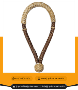 บังเหียนหนังแบบเรียบง่าย,บังเหียนม้าสีน้ำตาลถักหนังวัวสายเคเบิลบอสอัล - Product Image 2