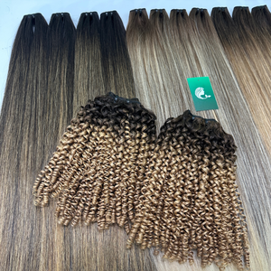 Échantillon gratuit extension de cheveux de trame sans couture 100% cheveux humains vietnamiens bruts Remy vierges birmans bouclés Deep Curl Brown Bundles - Product Image 3