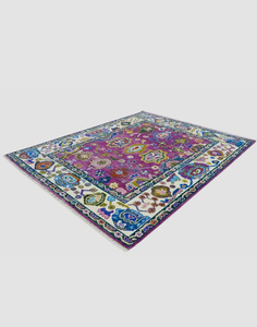 พรมขนสัตว์สีเขียวสไตล์วินเทจปรับแต่งขนาดได้ถักมือด้วยลวดลายนามธรรมสำหรับห้องนั่งเล่นห้องรับประทานอาหาร - Product Image 3