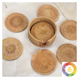 Mantel Individual de ratán tejido a mano y placas de cargador Ajuste de mesa decorativo comedor rústico colgante decoración de pared de ratán - Product Image 2