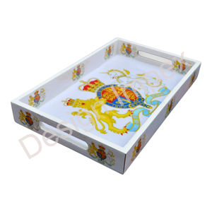 Plateau de petit-déjeuner en bois pour servir de grands plateaux personnalisés de forme rectangulaire meilleurs plateaux en bois pour la décoration intérieure résistance à l'eau - Product Image 1