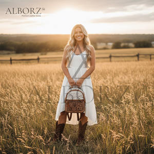 Nueva Mochila de Cuero Genuino 100% Hecha a Mano con Diseño Tallado, Estilo Bohemio de Lujo para Universidad, con Marco Interno Portátil - Product Image 6