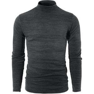 Pull en polyester coupe ajustée de haute qualité pour hommes Nouveau tricot d'hiver à col rond avec logo sur le devant Pull respirant de couleur unie - Product Image 1