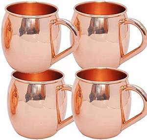 แก้วกาแฟทำจากทองแดงบริสุทธิ์550มล. แก้วกาแฟทำจาก100% มอสโกชุบแข็งแก้วกาแฟเบียร์ใหม่ - Product Image 1