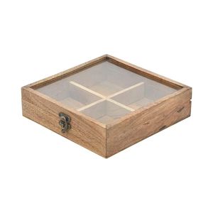Handcrafted Natural <b>Wooden</b> Tabletop <b>Spice</b> and Dry Fruit Box with Multiple Compartment <b>Spice</b> Box & <b>Rack</b> - Product Image 1