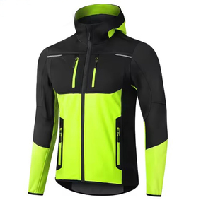 Chaqueta informal de Ciclismo de Invierno, chaqueta cortavientos cálida con capucha con características impermeables a prueba de viento para senderismo y entrenamiento al aire libre - Product Image 6