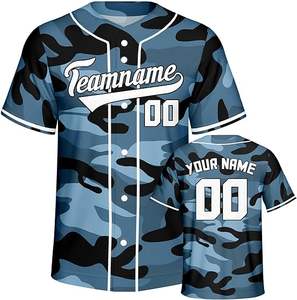 Uniforme de béisbol personalizable de manga corta para hombre, jersey de sublimación de moda OEM de alta calidad, conjunto de ropa personalizada en blanco - Product Image 1