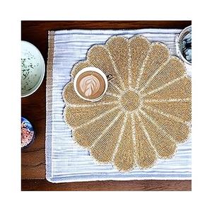 Top Trending Vintage Eco-Friendly Wedding Table Top Beaded <b>Place</b> <b>Mat</b> Wholesale Price Handcrafted Customize Color Home Use - Product Image 3