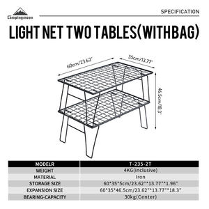 Estante de Almacenamiento Campingmoon de 2 Niveles, Juego de Mesa y Sillas para Picnic, Estantes de Acero Aleado, Mesa Plegable para Cocina de Camping con Bolsa - Product Image 3