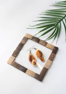 PENDIENTES DE CONCHA DE COCO JOYERÍA HECHA A MANO PARA MUJER COLLARES DE COCO PENDIENTES DE MADERA DE COCO A LA MODA ESTILO ECO HAWAII - Product Image 2