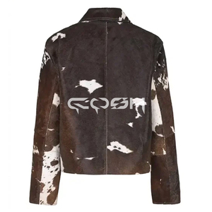 Cow Hair on Leather Winter Jackets for Men | Vintage Style Windproof <b>Fur</b> Trim | SUPPLIER From PAKISTAN - Product Image 6