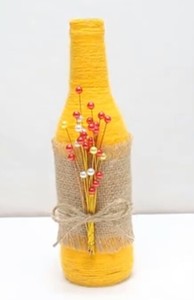 Botella de yute de aspecto moderno con logotipo personalizado ecológico impreso para fiestas navideñas con tapón de goma, precio barato al por mayor - Product Image 6