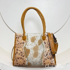 New Western Luxury Hand Tooled Cowhide Leather Tote <b>Bag</b> Personalized Real Genuine Leather <b>briefcase</b> <b>laptop</b> Handbag For Women - Product Image 1