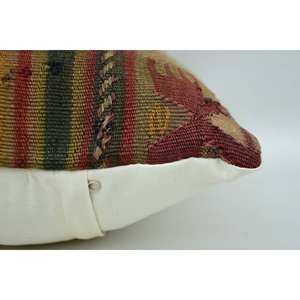 Oreiller Kilim tissé en laine de bohème multicolore vintage de luxe 14x14 pouces coussin imprimé floral à multiples facettes écologique pour la literie - Product Image 4