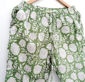 Conjunto de pijama con estampado de bloques de algodón 100% indio, ropa de dormir de verano para dama de honor, pantalón y camisa para bodas o vacaciones - Product Image 2