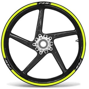 Adesivi per moto compatibili con strisce per cerchioni 17 \ "giallo fluorescente per motociclisti Yamaha FZ8 - Product Image 2