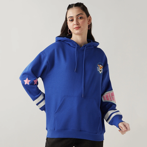 Sudadera con Capucha de Punto Estilo Casual Urbano, Hombros Caídos, Transpirable, Ropa de Invierno con Estampado Frontal, en Oferta - Product Image 1