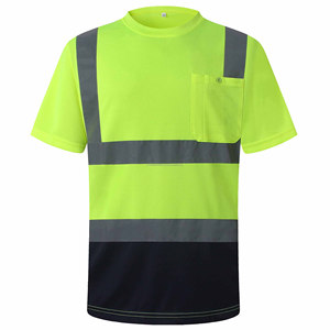 2025 <b>High</b> Visibility Reflective Safety <b>T</b>-<b>Shirt</b> Short Sleeves Construction Hi <b>Vis</b> Workwear Made of Polyester Men's <b>T</b>-<b>Shirts</b> - Product Image 1