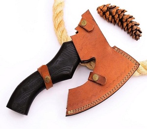 Hache à pizza en acier à haute teneur en carbone faite à la main avec manche en bois et étui en cuir fin pour les pizzerias pour le bricolage - Product Image 3