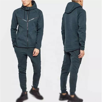 Ensemble de survêtements et sweats à capuche pour hommes en coton épais de haute qualité, motif uni avec logo imprimé, collection hiver