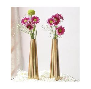 Vase à fleurs en métal de grande qualité avec corps artisanal et large bouche parfait pour les centres de table et les événements floraux surdimensionnés - Product Image 2