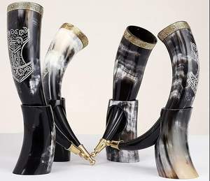 Corne à boire Viking authentique fabriquée à la main en verre poli de style animal meilleur prix de gros pour la bière ou le vin hydromel à bas prix - Product Image 6