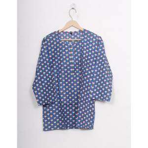 Conjunto de Pijama de Algodón Indio con Diseño Artesanal para Mujer, Estilo Casual de Verano, Estampado Floral Hecho a Mano, Transpirable - Product Image 3