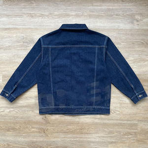 Custom Manufacturer Vintage <b>Jean</b> Button up Outdoor <b>Work</b> Jackets Japanese Streetwear Raw Selvedge Denim Jacket for <b>Men</b> - Product Image 4