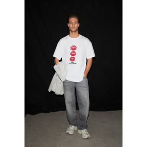 T-shirt surdimensionné à col rond en coton biologique pour homme GRIMELANGE GIANO avec détail imprimé - Product Image 5