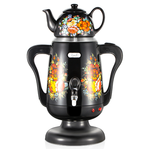 RAF 1800W Electric Samovar Hervidor De T&eacute; with Ceramic Body Copper <strong>Faucet</strong> and Elegant Floral Design for Brewing - Product Image 2