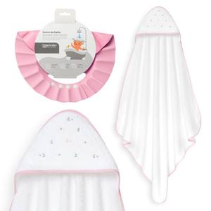 Toalla de Baño Estrella Luna Multicolor 1X1 de 1 Metro con Gorro Rosa, Artículos de Baño Multicolor para Bebé - Product Image 1
