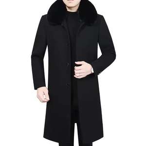 Manteau long en cuir véritable pour hommes de qualité supérieure avec design en fausse fourrure en peau de mouton-Stock fabriqué en usine disponible en stock disponible - Product Image 4