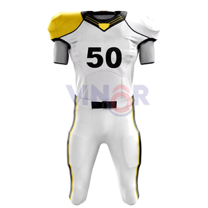 Uniforme de fútbol americano sublimado personalizado de alta calidad, el mejor diseño corto, números de logotipo de equipo, servicio OEM disponible para conjuntos - Product Image 4