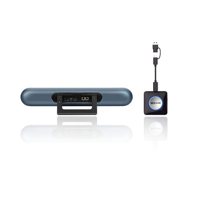 All-in-One Wireless Meeting Room Solution with 4K UHD Camera, Microphone Array and Built-in Speaker for Business Collaboration