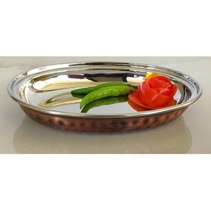 Grossiste Plats de service ovales Assiette à poisson Assiette à dîner Plateau ovale en acier cuivré pour servir les repas de fête Sushi Viande - Product Image 1