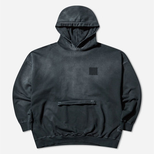 Sudadera con capucha de invierno sólida de lana de algodón Premium 2025 con acabado de lavado ácido bolsillo de canguro de ajuste relajado - Product Image 1