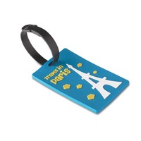 Etiqueta de Equipaje de PVC 2D Personalizada, Suave, con Correa, Tarjeta de Nombre y Dirección, Diseño de Logotipo Multicolor, Regalo Promocional