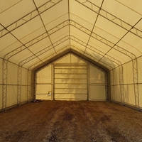 Structure en acier robuste pour l'extérieur, entrepôt industriel, toit en PVC, grand abri de stockage portable à double couche