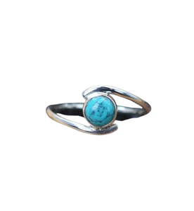 Joyas de piedras preciosas turquesas para mujer, anillo de estilo bohemio de plata, joyería de plata de ley 925, anillo hecho a mano de tendencia, Regalo para mamá - Product Image 1