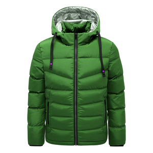 New Ultra <b>Warm</b> Lightweight High Street Men's Quilted <b>Waterproof</b> Windproof Puffer <b>Jacket</b> with Hooded Zipper Closure - Product Image 1