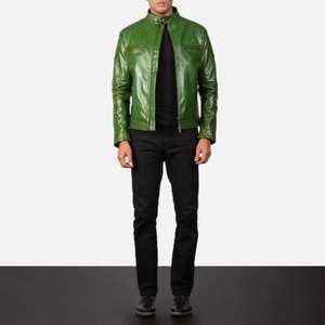 Wholesale <b>Real</b> Sheepskin Aniline <b>Leather</b> Biker <b>Jacket</b> Men Zipper Quilted Viscose Lining Winter Breathable Pockets Reversible - Product Image 5