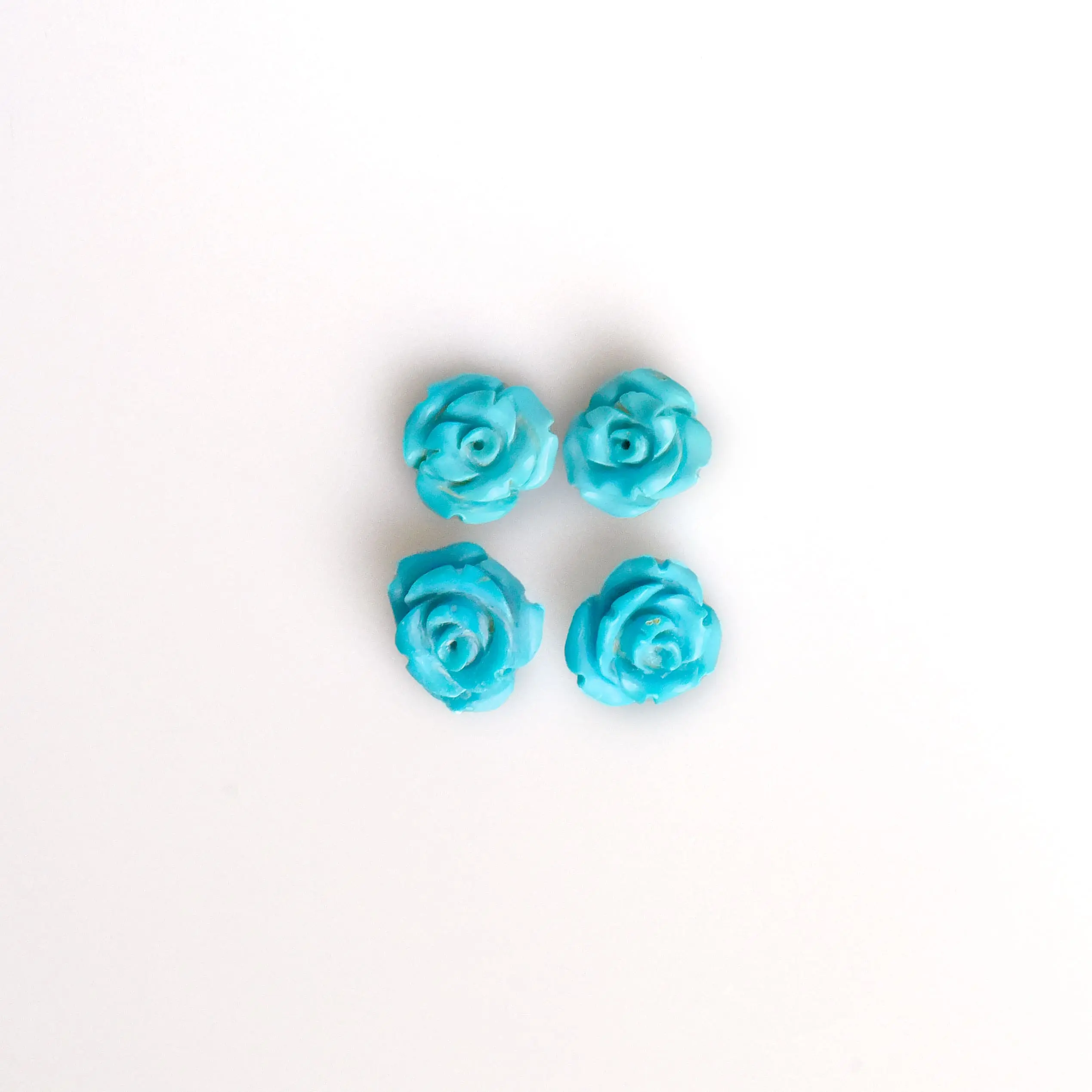 Arizona Natural Turquoise Rose Diukir Longgar 12 Sampai 16 Mm untuk Perhiasan Harga Pabrik