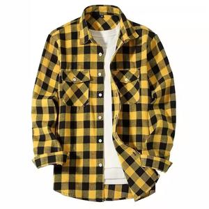 2025 <b>Men's</b> Fashion <b>Flannel</b> <b>Shirts</b> Soft 100% Cotton Long Sleeve Slim Fit Casual Styles <b>for</b> Spring Autumn Plaid Design - Product Image 3