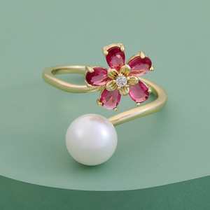 Bague d'éternité géométrique en acier inoxydable plaqué or 18 carats pour offrir en cadeau - Product Image 1